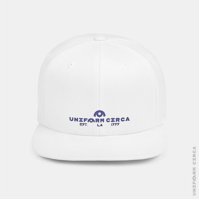 WORDMARK | Embroidered Blue | Flat Bill Snapback Hat, Trendy Cap for Casual Wear, Streetwear Accessory, Perfect Gift for Friends and Family
