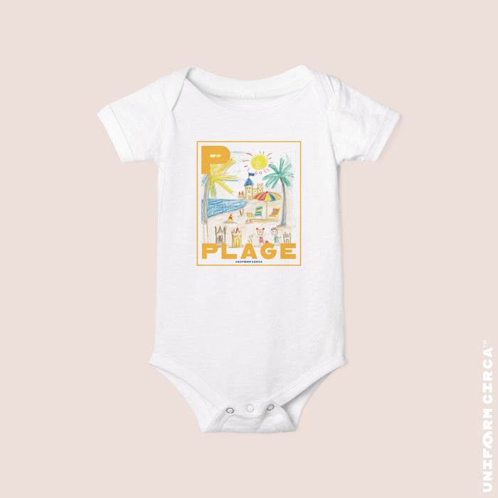 PLAGE | Infant Jersey One Piece: Summer Vibes Baby Bodysuit, Cute Baby Shower Gift, Pool Party Outfit, Beach Day Essential, Memory-Making Apparel