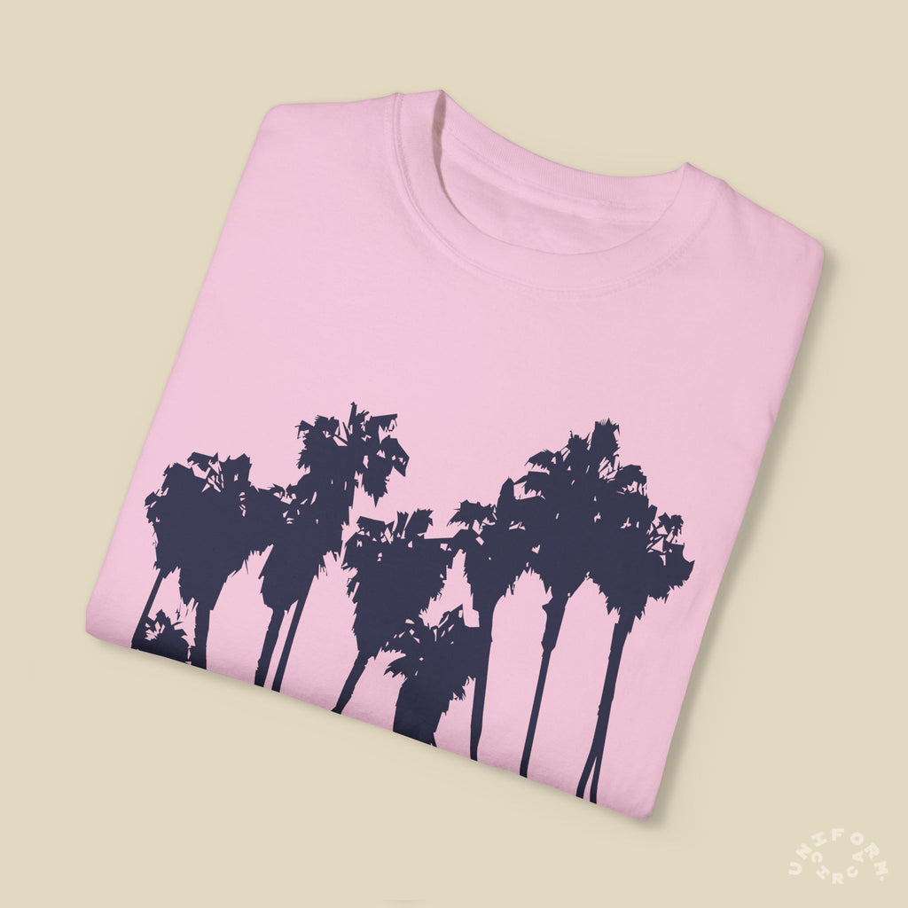 PALMS NAVY CREWNECK T-SHIRT | Printed