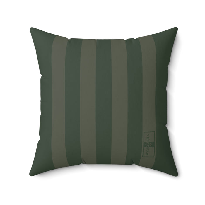 CASACIRCA | RACING STRIPES PILLOW | FOREST/OLIVE | Stylish Faux Suede Pillow - Home Decor, Cozy Living Room, Gift Idea, Nautical Theme, Interior Design Accents