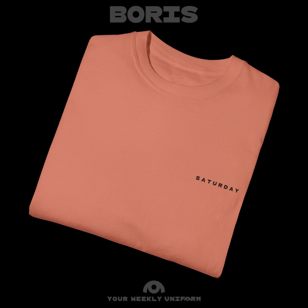 BORIS SATURDAY | CREWNECK T-SHIRT | PRINTED BLACK