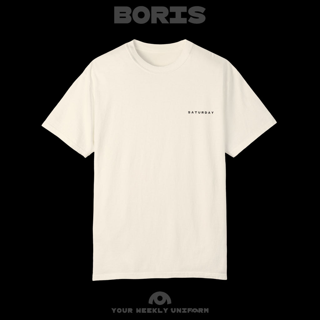 BORIS SATURDAY | CREWNECK T-SHIRT | PRINTED BLACK