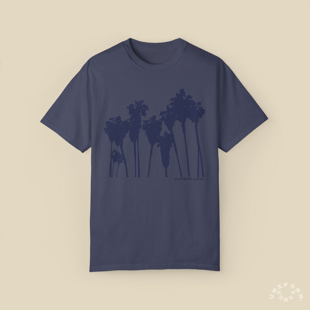 PALMS NAVY CREWNECK T-SHIRT | Printed