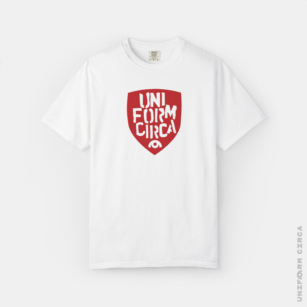 SOLO SHIELD - Crewneck T-Shirt | 100% Cotton | Designed & Printed in California _ UNIFORM CIRCA CLASS _ Red