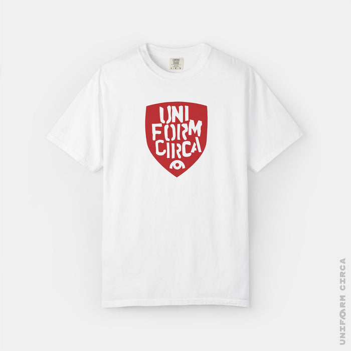 SOLO SHIELD - Crewneck T-Shirt | 100% Cotton | Designed & Printed in California _ UNIFORM CIRCA CLASS _ Red