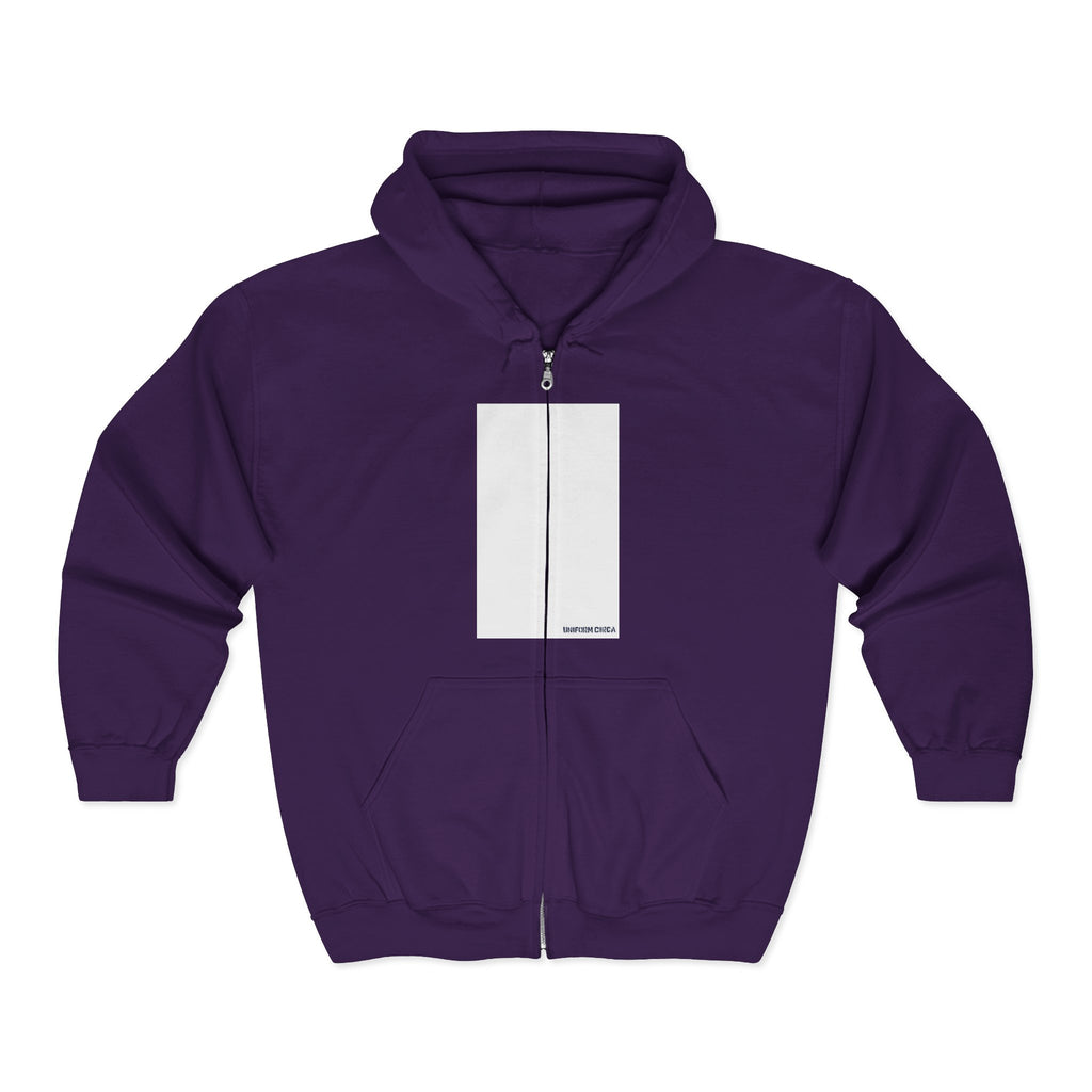 UNIFORM CIRCA ZIP HOODED SWEATSHIRT | 99 BOX WHITE