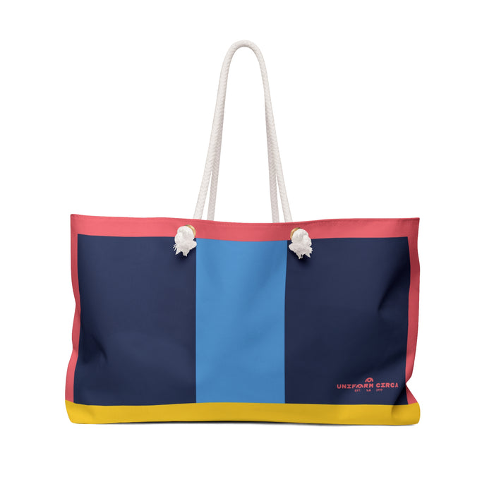 THE MAX BAG | NAVY-SKY BLUE-CORAL | Weekender Bag - Stylish Travel Tote, Gym Bag, Beach Bag, Personalized Gift, Spacious Weekend Accessories