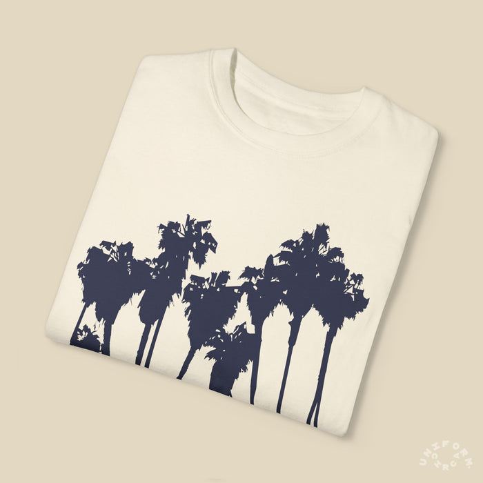 PALMS NAVY CREWNECK T-SHIRT | Printed