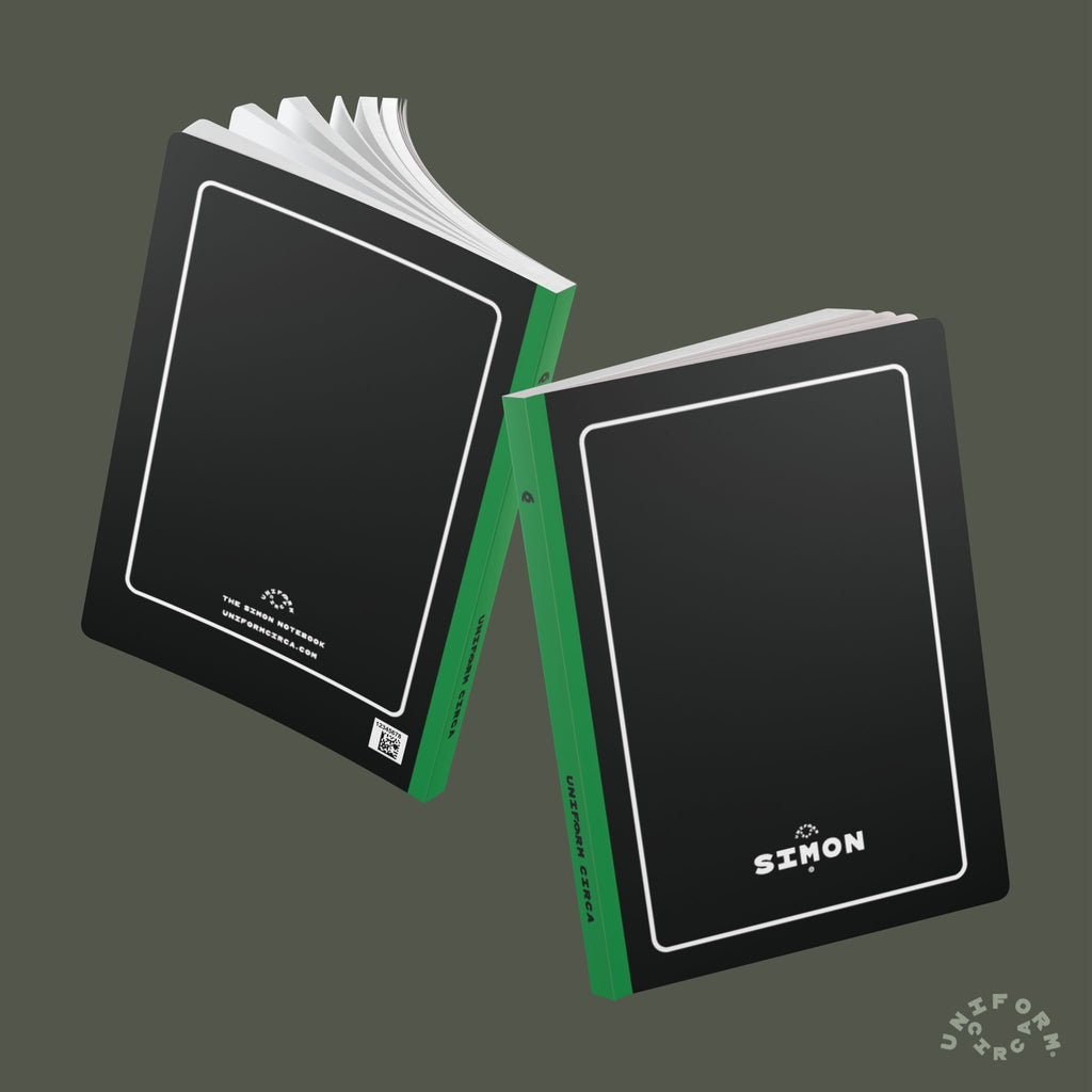 SIMON (SOFT COVER) NOTE & SKETCH JOURNAL | Black/White/Putting Green