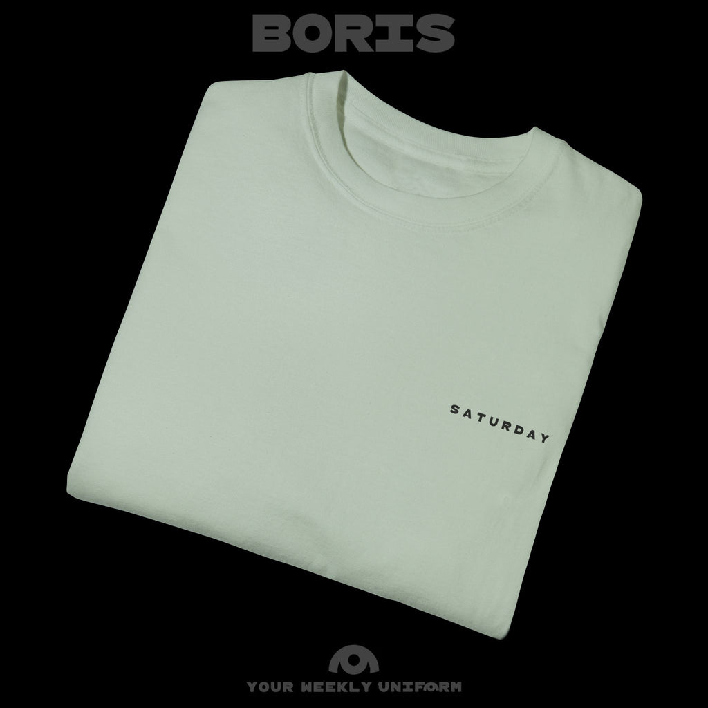 BORIS SATURDAY | CREWNECK T-SHIRT | PRINTED BLACK