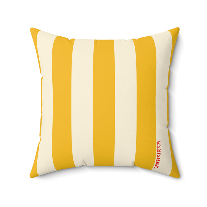 CASACIRCA | RACING STRIPES PILLOW | GOLDENROD YELLOW/CREAM | Stylish Faux Suede Pillow - Stripes, Home Decor, Cozy Living Room, Gift Idea, Nautical Theme, Interior Design Accents