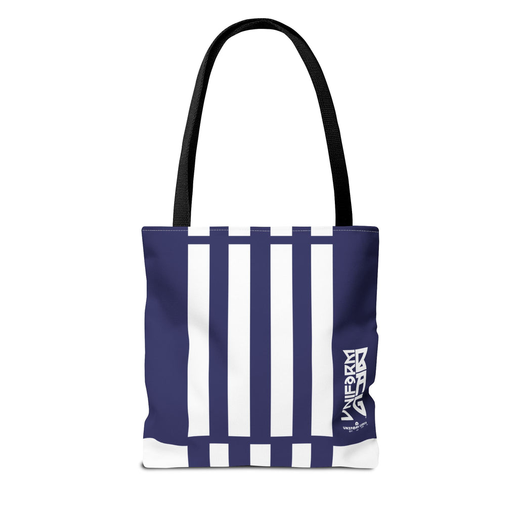 RACER JR. ECHO BAG | NAVY/WHITE | Stylish Minimalist Tote Bag, Eco-Friendly Shopping Bag, Chic Carryall, Reusable Tote, Fashionable Beach Bag, Trendy Everyday Essentials