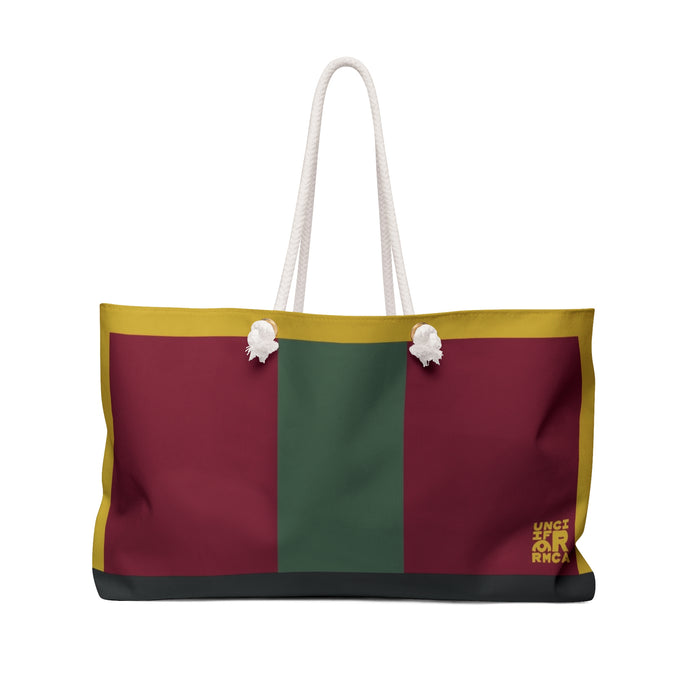 THE MAX BAG | Burgundy, Deep Green & Gold Weekender Bag - Stylish Travel Tote, Gym Bag, Beach Bag, Personalized Gift, Spacious Weekend Accessories