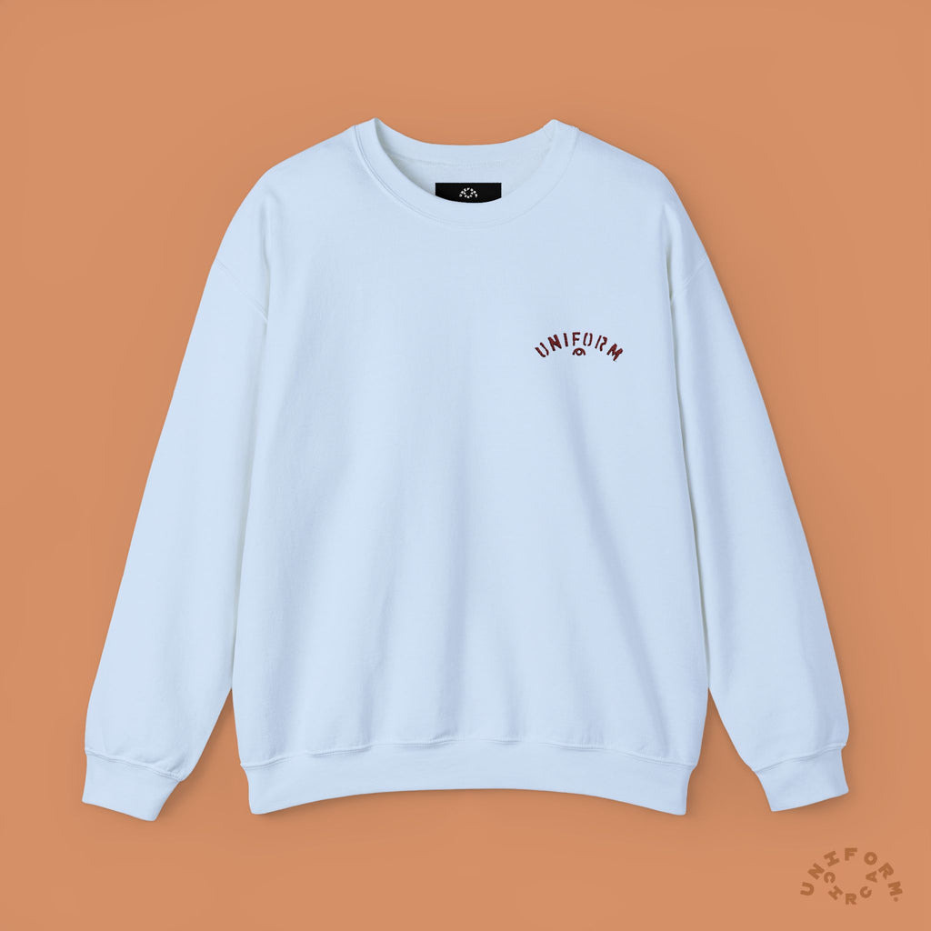 UNIFORM ARC CREWNECK SWEATSHIRT | Red Stitch Embroidery