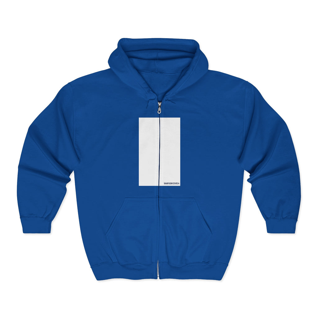 UNIFORM CIRCA ZIP HOODED SWEATSHIRT | 99 BOX WHITE