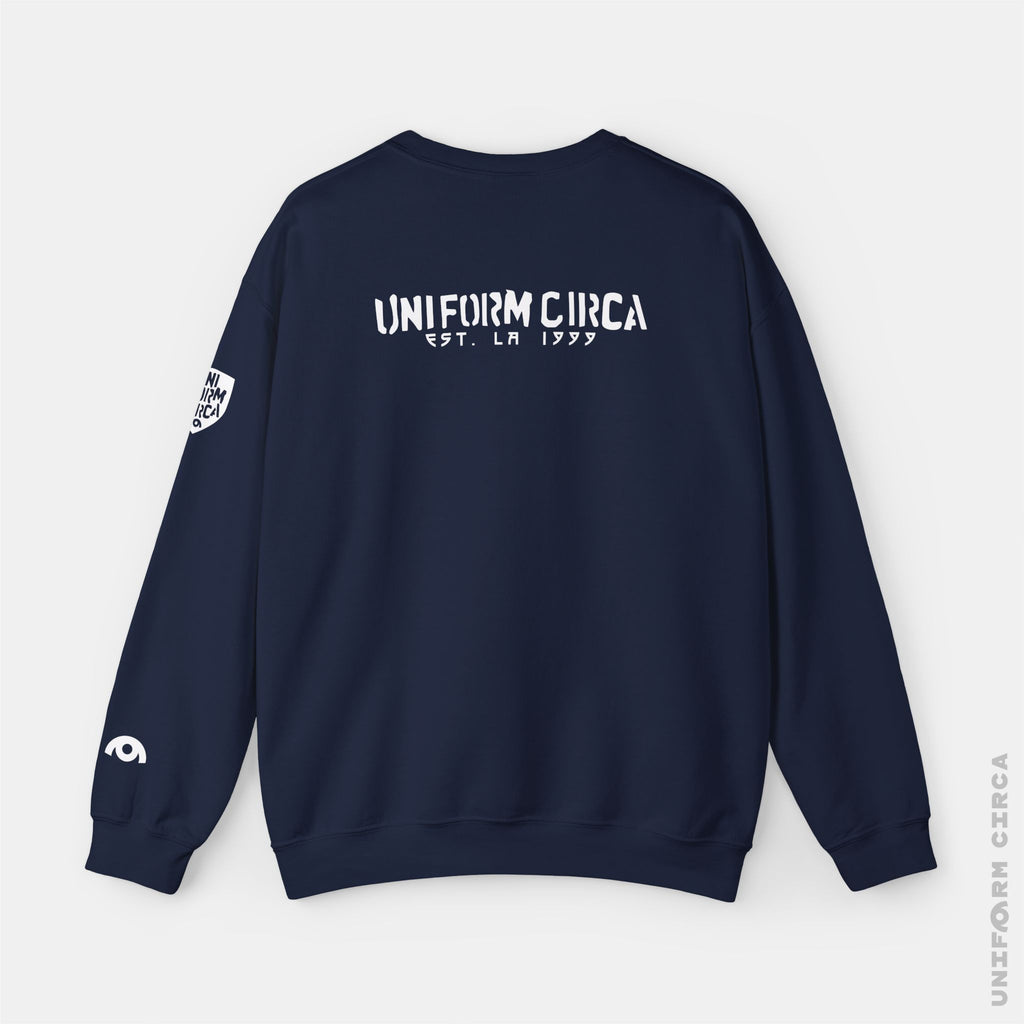 ARC UNIFORM STANDARD | Crewneck Sweatshirt | 100% Cotton | Designed & Printed in California | Printed White