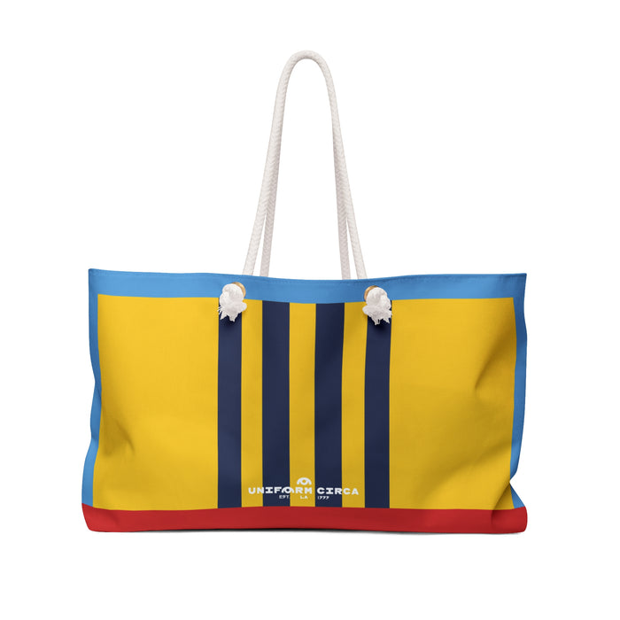RACER MAX BAG | Yellow/Blue | Stylish Travel Tote, Gym Bag, Beach Bag, Personalized Gift, Spacious Weekend Accessories