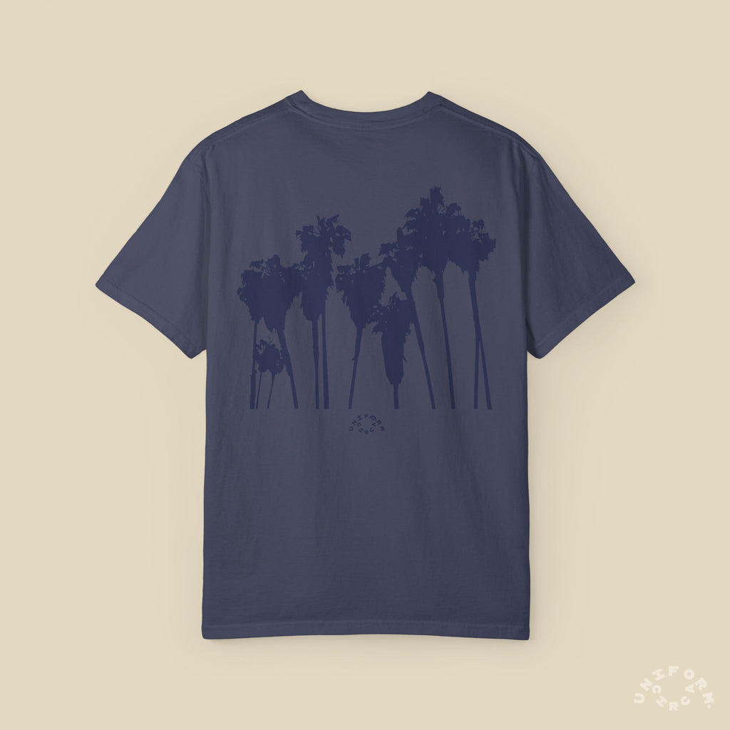 PALMS NAVY CREWNECK T-SHIRT | Printed