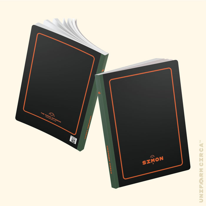 SIMON (SOFT COVER) NOTE & SKETCH JOURNAL | Black/Orange/Rolling Green