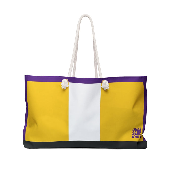 THE MAX BAG | Vibrant Yellow & Purple Weekender Bag - Stylish Travel Tote, Gym Bag, Beach Bag, Personalized Gift, Spacious Weekend Accessories