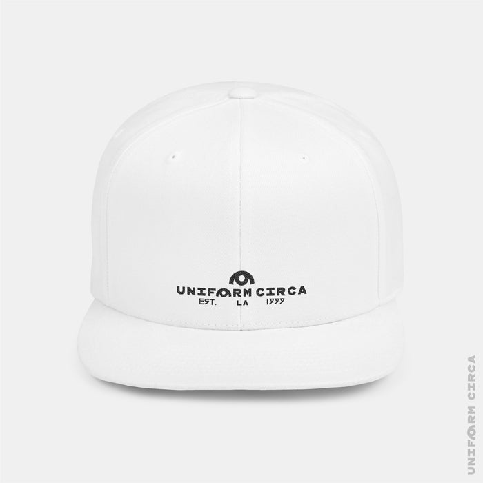 WORDMARK | Embroidered BLACK | Flat Bill Snapback Hat, Trendy Cap for Casual Wear, Streetwear Accessory, Perfect Gift for Friends and Family