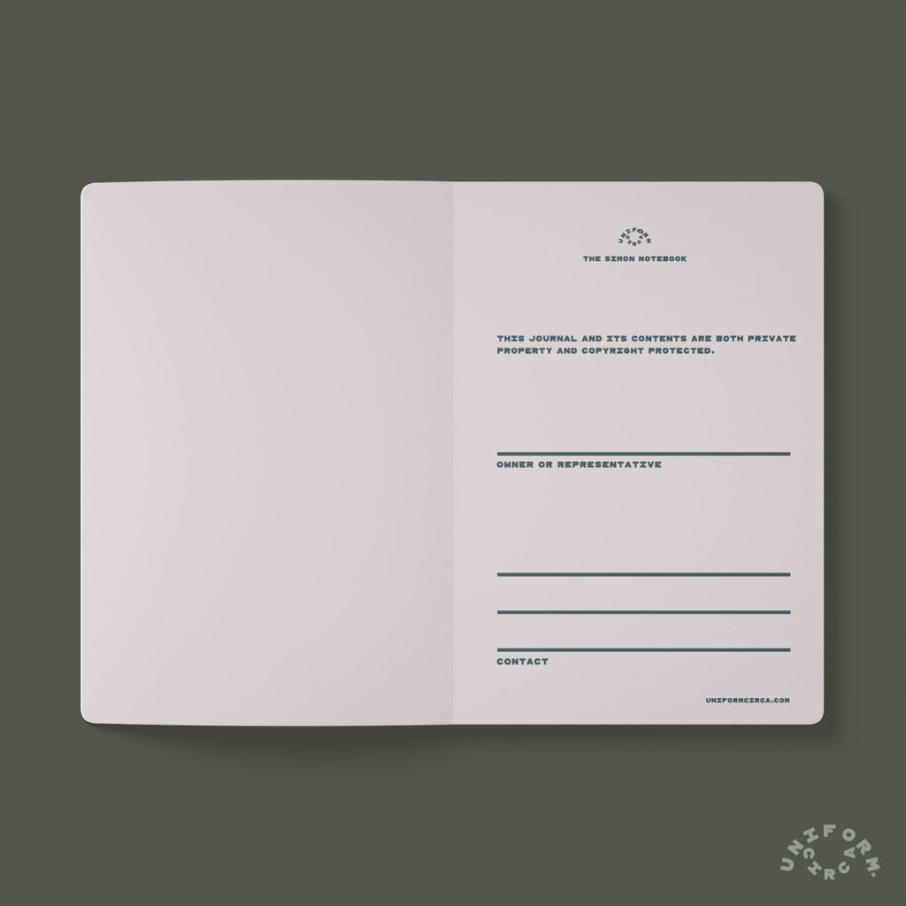 SIMON (SOFT COVER) NOTE & SKETCH JOURNAL | Black/White/Putting Green