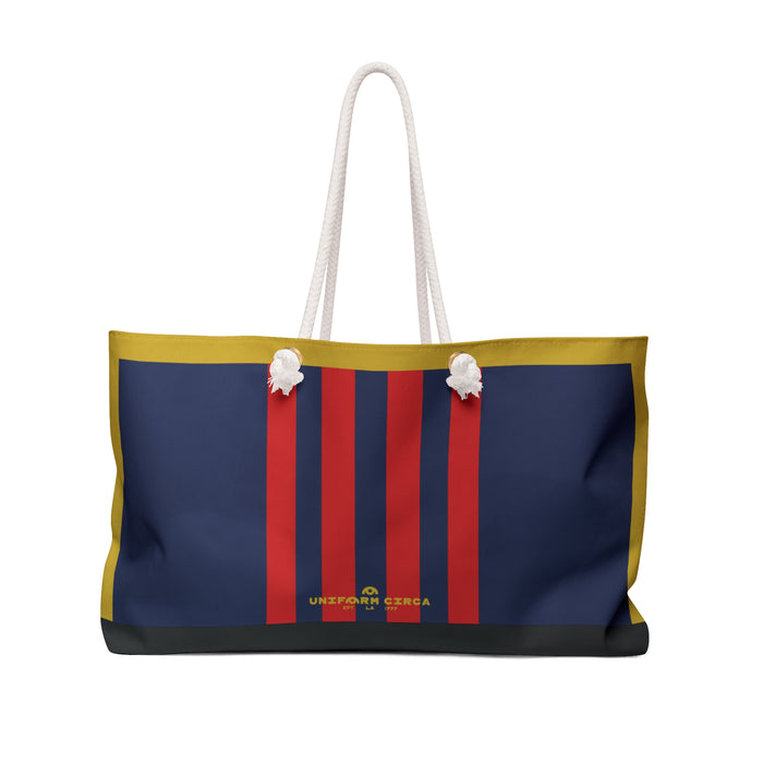 THE GR/RACER MAX BAG | NAVY-RED-GOLD | Weekender Bag - Stylish Travel Tote, Gym Bag, Beach Bag, Personalized Gift, Spacious Weekend Accessories