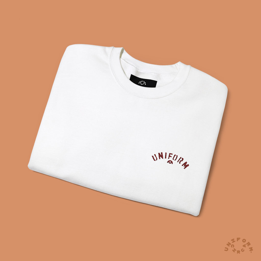 UNIFORM ARC CREWNECK SWEATSHIRT | Red Stitch Embroidery