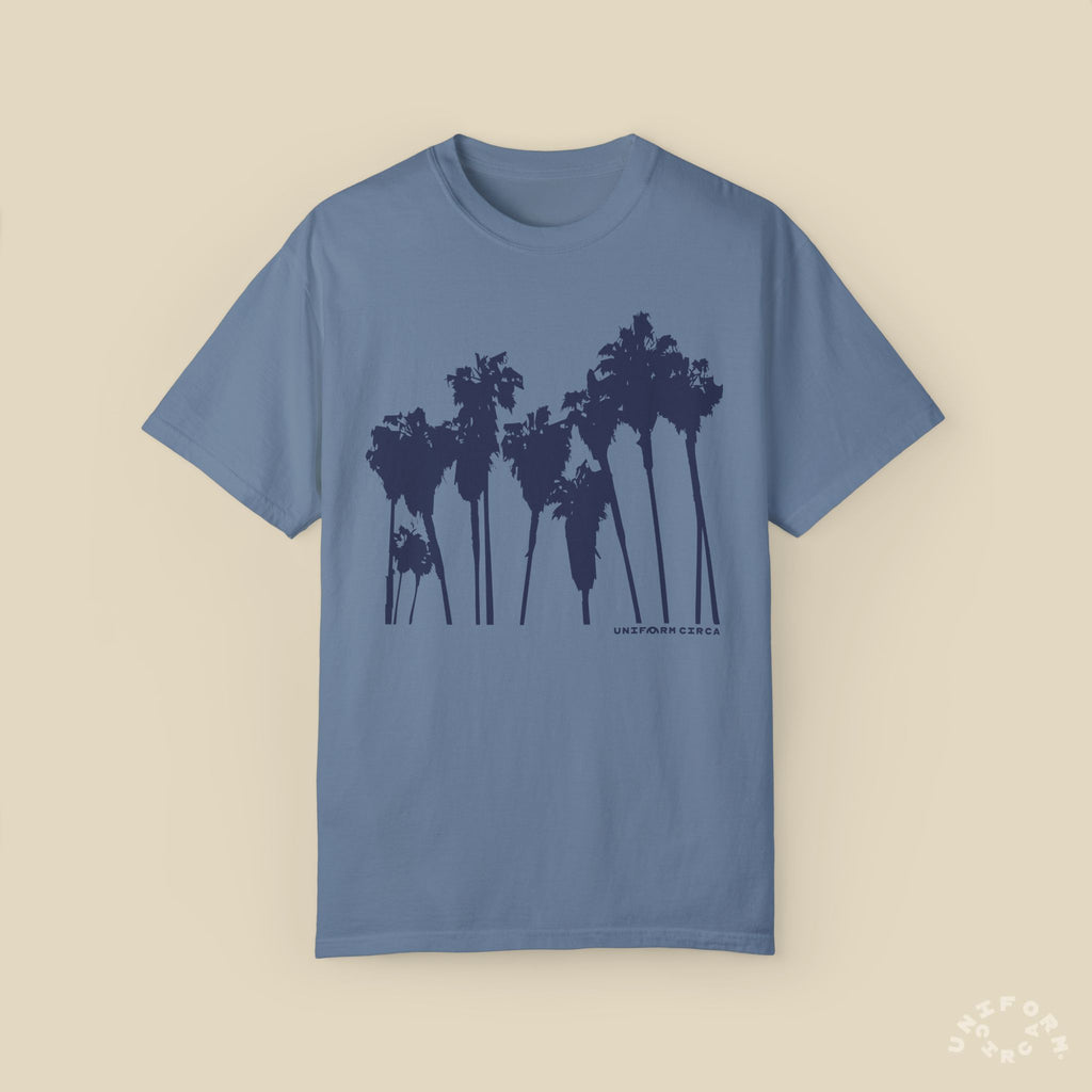 PALMS NAVY CREWNECK T-SHIRT | Printed