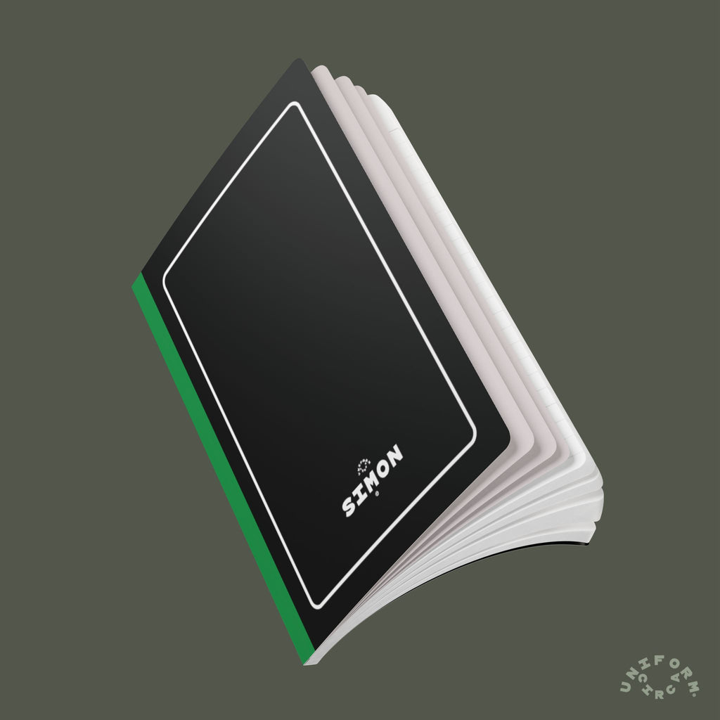 SIMON (SOFT COVER) NOTE & SKETCH JOURNAL | Black/White/Putting Green