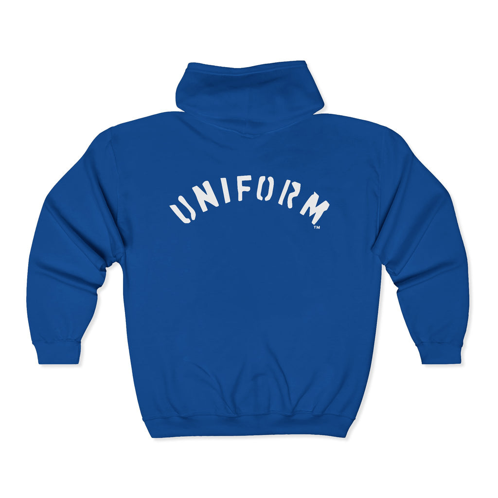 UNIFORM CIRCA ZIP HOODED SWEATSHIRT | 99 BOX WHITE