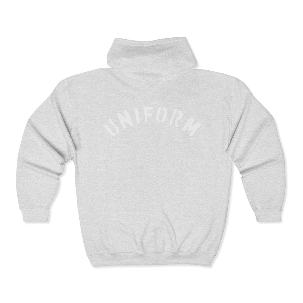 UNIFORM CIRCA ZIP HOODED SWEATSHIRT | 99 BOX WHITE
