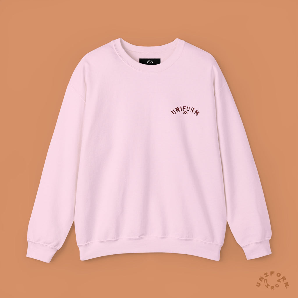 UNIFORM ARC CREWNECK SWEATSHIRT | Red Stitch Embroidery