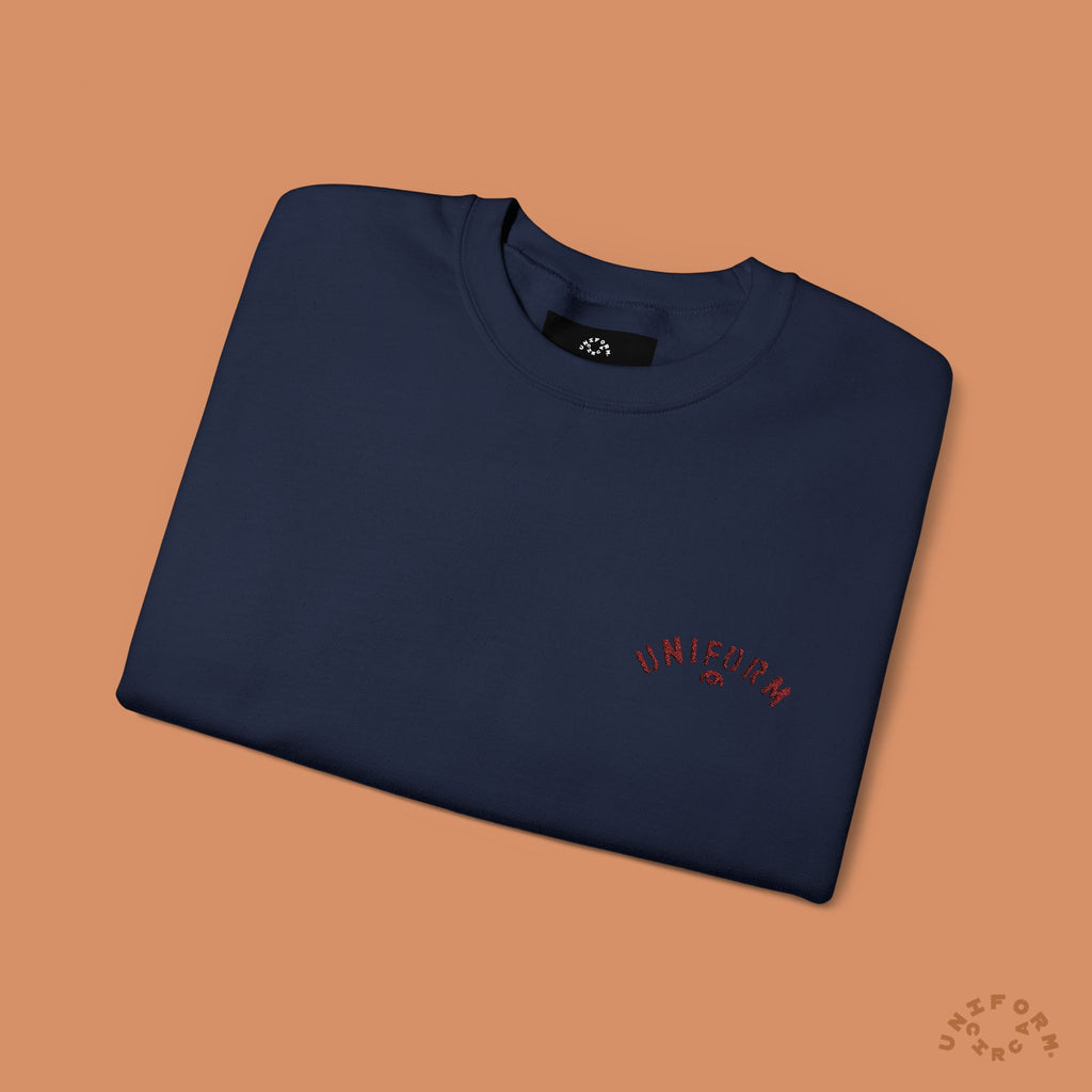 UNIFORM ARC CREWNECK SWEATSHIRT | Red Stitch Embroidery
