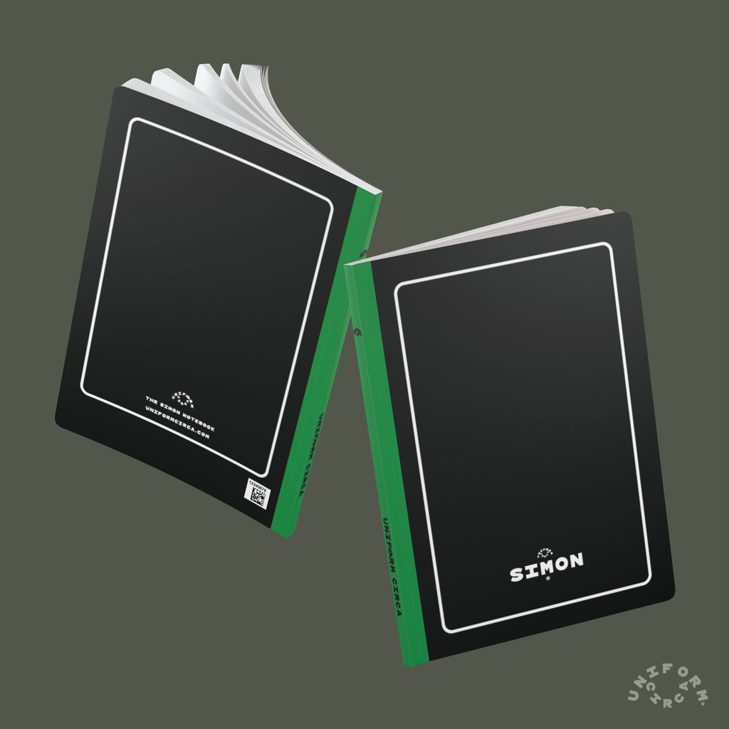 SIMON (SOFT COVER) NOTE & SKETCH JOURNAL | Black/White/Putting Green
