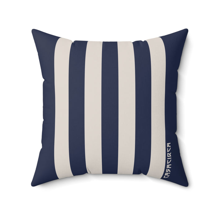 CASACIRCA | RACER PILLOW | NAVY/SILVER GREY | Stylish Faux Suede Pillow - Home Decor, Cozy Living Room, Gift Idea, Nautical Theme, Interior Design Accents