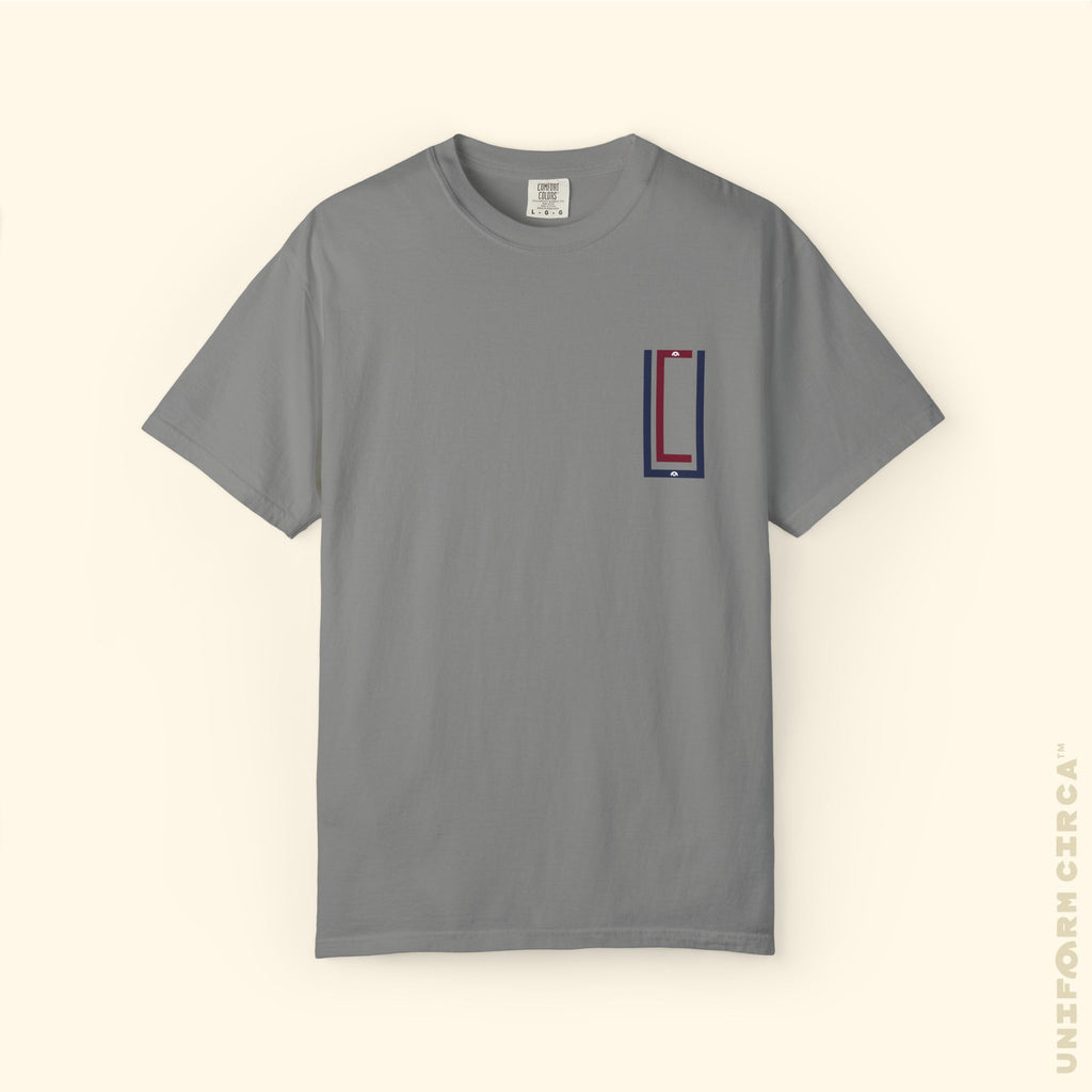 UC MONOGRAM CREWNECK | Printed NAVY/BURGUNDY | Unisex Garment-Dyed T-Shirt - Casual, Streetwear, Comfortable, Graphic Design, Gift for All Occasions