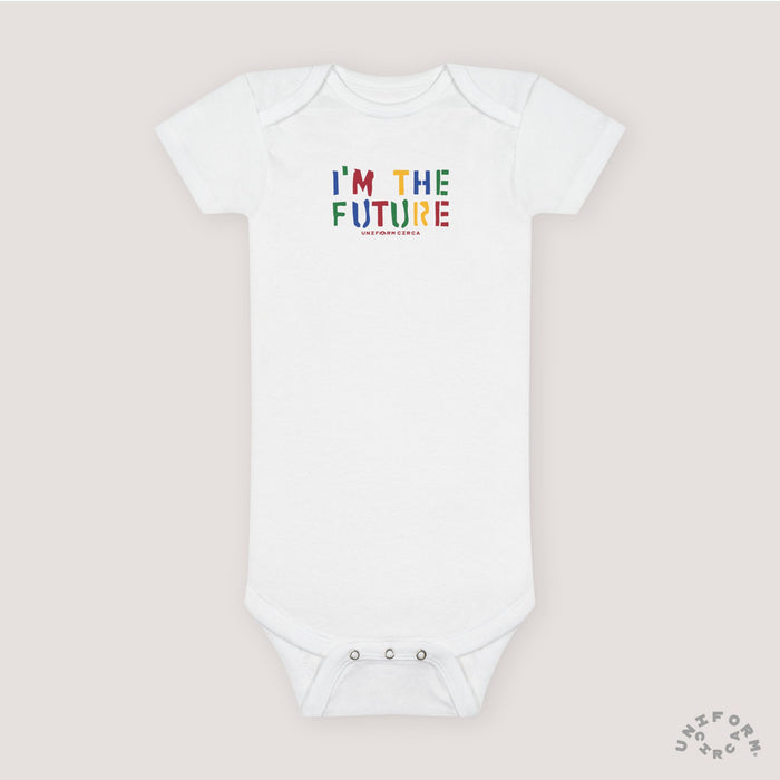 I'M THE FUTURE | Onesie | Cute Infant Bodysuit for Newborns (Printed Multi-Color)