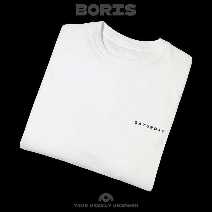 BORIS SATURDAY | CREWNECK T-SHIRT | PRINTED BLACK