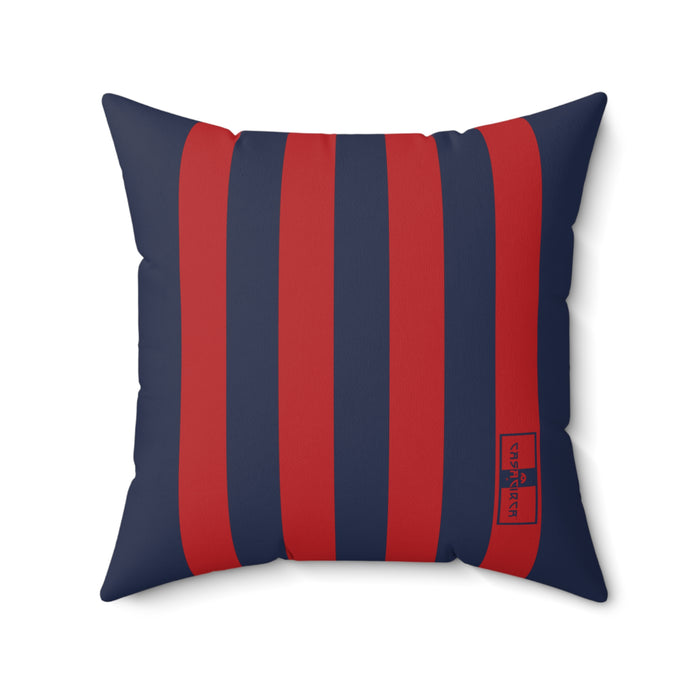 CASACIRCA | RACING STRIPES PILLOW | NAVY/RED | Stylish Faux Suede Pillow - Red and Navy Stripes, Home Decor, Cozy Living Room, Gift Idea, Nautical Theme, Interior Design Accents