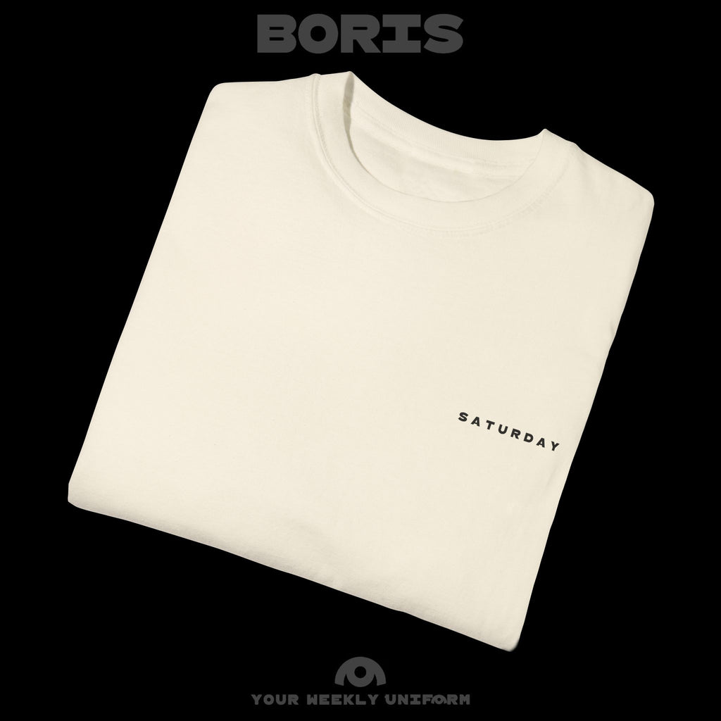 BORIS SATURDAY | CREWNECK T-SHIRT | PRINTED BLACK