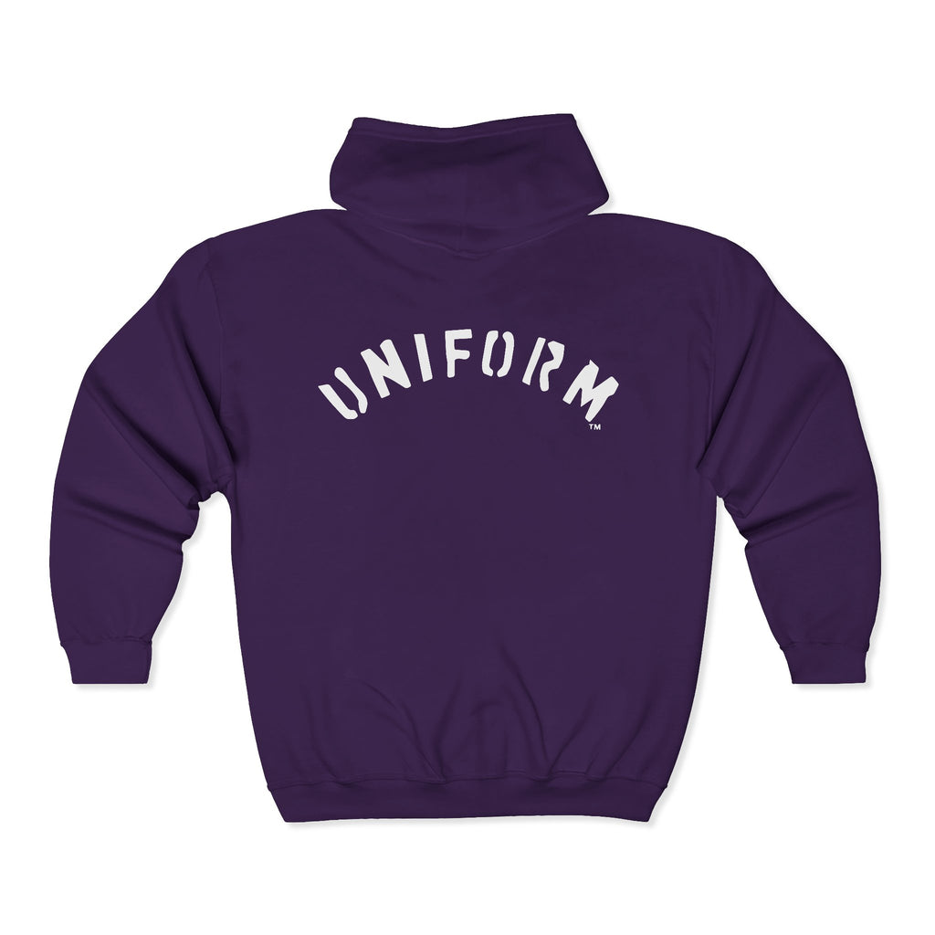 UNIFORM CIRCA ZIP HOODED SWEATSHIRT | 99 BOX WHITE