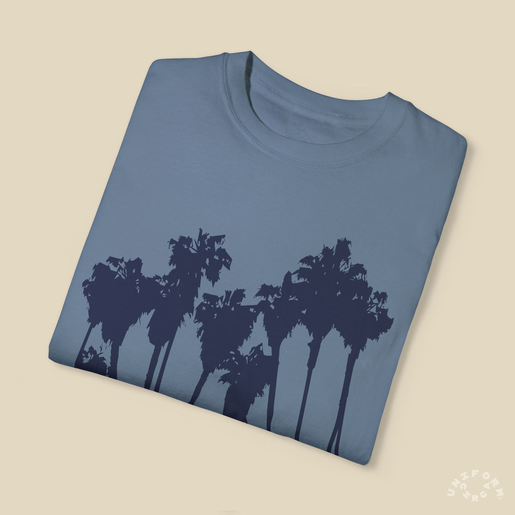 PALMS NAVY CREWNECK T-SHIRT | Printed