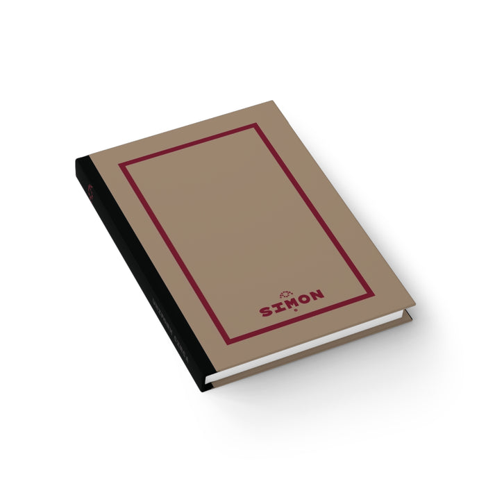 SIMON | JOURNAL & NOTEBOOK | Hardcover Blank Pages 5"x7" | Tan & Uniform Red