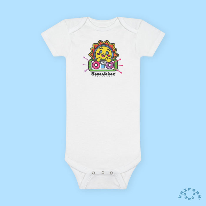 Organic Baby Onesie - SUNSHINE WORKSHOP "SunSounder" Cute Infant Bodysuit for Newborns