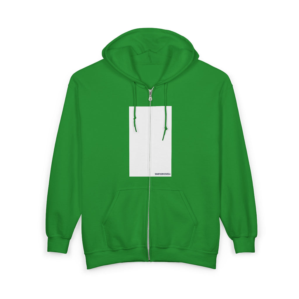 UNIFORM CIRCA ZIP HOODED SWEATSHIRT | 99 BOX WHITE