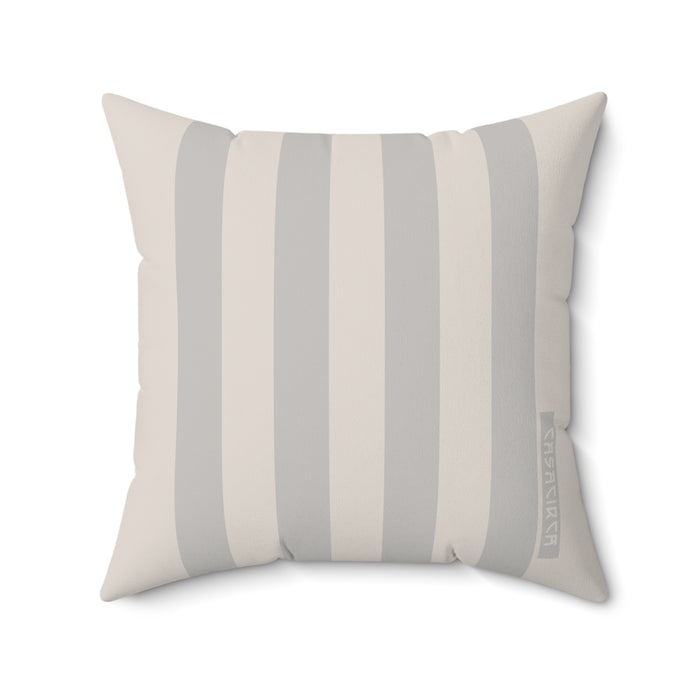 CASACIRCA | RACING STRIPES PILLOW | SILVER/GHOST SILVER | Stylish Faux Suede Pillow - Red and Navy Stripes, Home Decor, Cozy Living Room, Gift Idea, Nautical Theme, Interior Design Accents