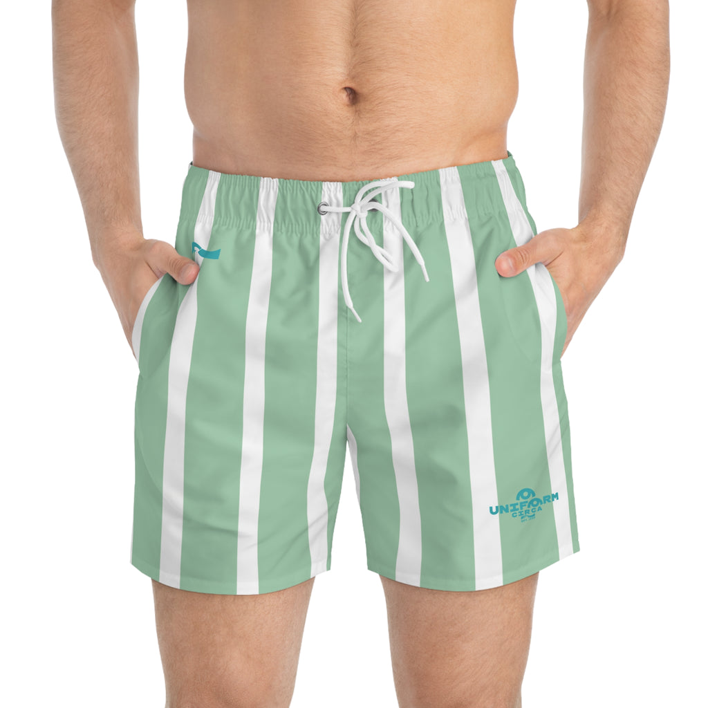 CASITA | SWIM TRUNKS | Striped Mint/White | Printed