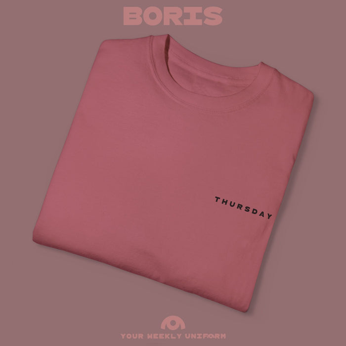 BORIS THURSDAY | CREWNECK T-SHIRT| PRINTED BLACK