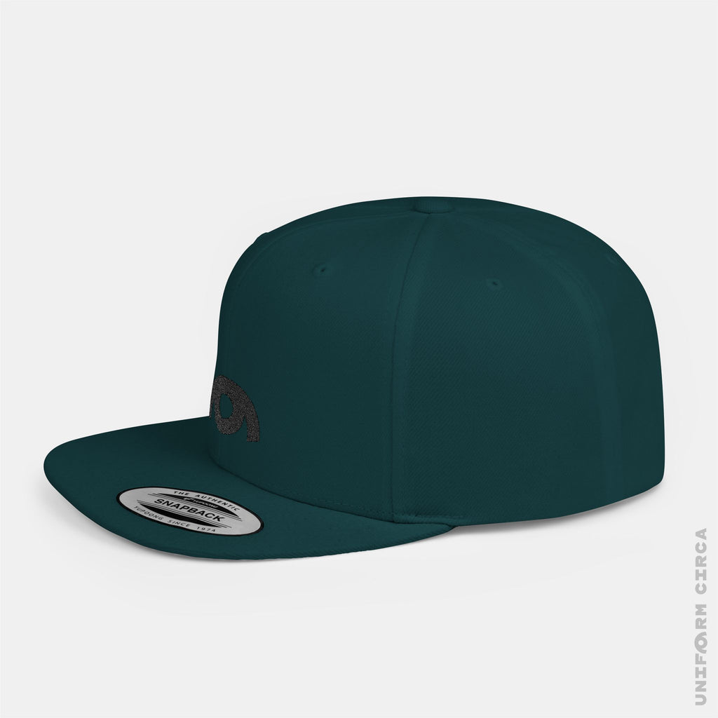 OYSTER LOGO HAT | Black Embroidery | Flat Bill Snap Back